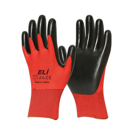 ELİ KIRMIZI-SİYAH ELDİVEN